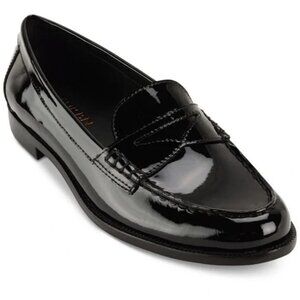 Ralph Lauren Barrett Black Patent Leather Penny Loafer Shoes size 9B Academia